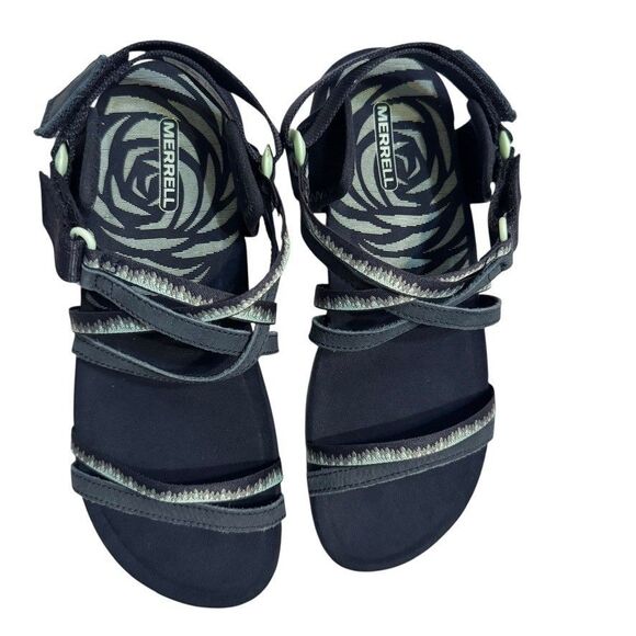 MERRELL Sz 8 Terran 3 Cush Lattice Sandals Women Navy Blue Strappy Casual Shoes - Picture 8 of 11